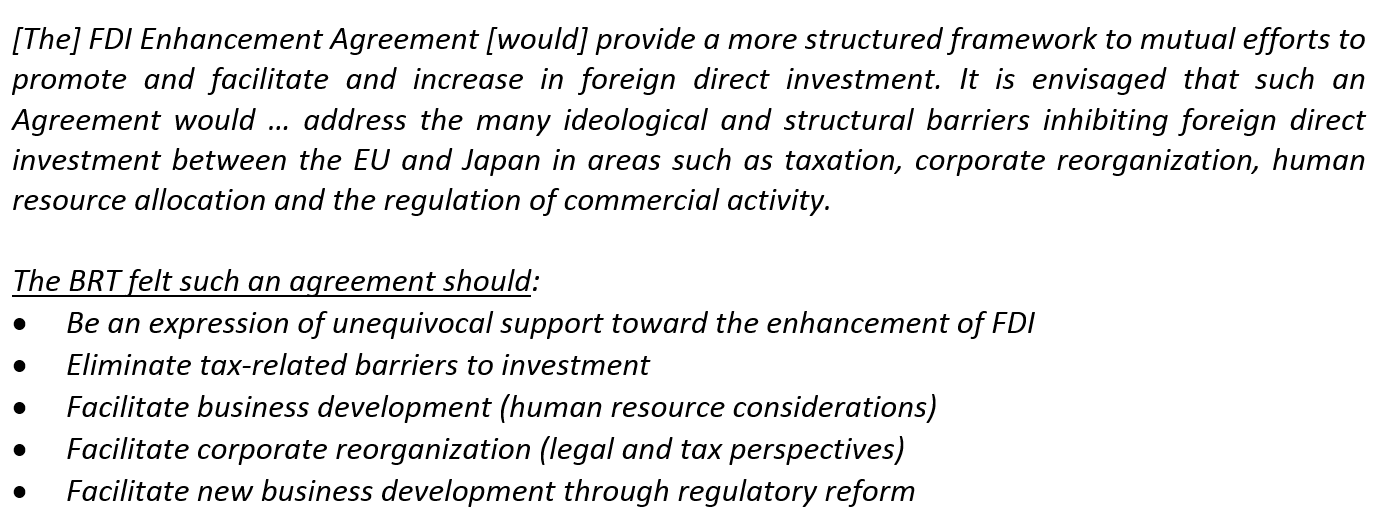 BRT on FDI enhancement agreement (2003)