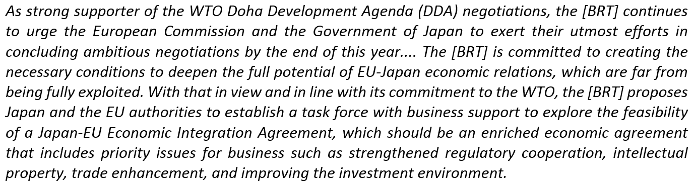 BRT on feasibility of an enriched economic agreement (2007)