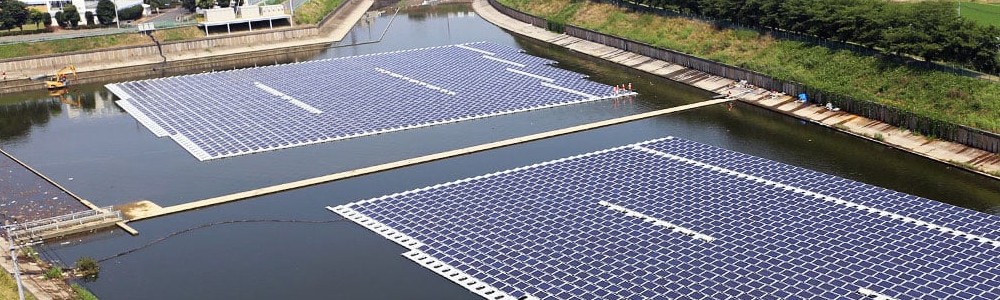 Floating solar panels