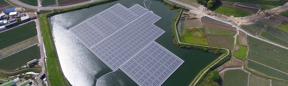 Floating solar panels